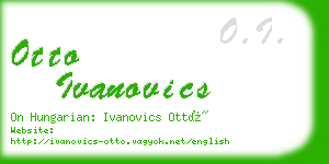 otto ivanovics business card